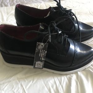 SixtySeven Harper Leather Oxford Platform Shoes 39